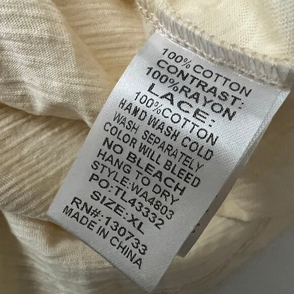 Umgee Cream Tunic Dress Floral Puff Sleeves Medium Boho Festival Size XL - Picture 12 of 12